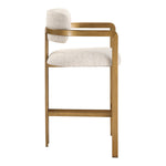 Aurum Linen Textured Fabric Upholstered Counter Stool in Beige