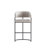 Augusta Metal Upholstered Barstool in Light Gray