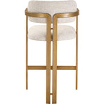 Aurum Linen Textured Fabric Upholstered Counter Stool in Beige