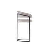 Augusta Metal Upholstered Barstool in Light Gray