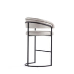 Augusta Metal Upholstered Barstool in Light Gray
