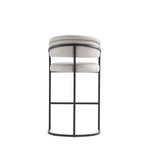 Augusta Metal Upholstered Barstool in Light Gray