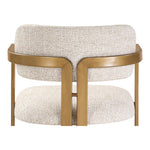 Aurum Linen Textured Fabric Upholstered Counter Stool in Beige
