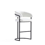 Augusta Metal Upholstered Barstool in White