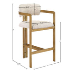 Aurum Linen Textured Fabric Upholstered Counter Stool in Beige