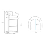 Augusta Metal Upholstered Barstool in White