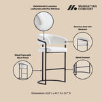 Augusta Metal Upholstered Barstool in White