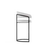 Augusta Metal Upholstered Barstool in White