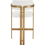 Aurum Linen Textured Fabric Upholstered Counter Stool in Cream