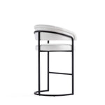 Augusta Metal Upholstered Barstool in White