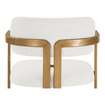 Aurum Linen Textured Fabric Upholstered Counter Stool in Cream