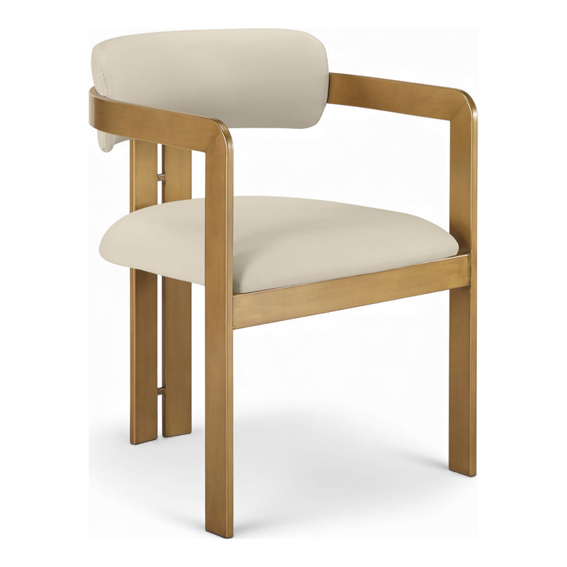 Aurum Vegan Leather Upholstered Dining Chair in Beige
