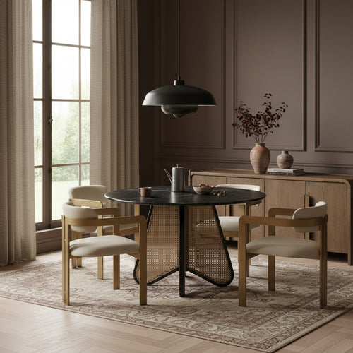 Aurum Vegan Leather Upholstered Dining Chair in Beige