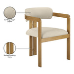 Aurum Vegan Leather Upholstered Dining Chair in Beige