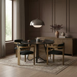 Aurum Vegan Leather Upholstered Dining Chair in Black