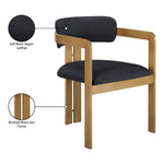 Aurum Vegan Leather Upholstered Dining Chair in Black