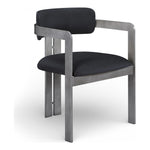 Aurum Vegan Leather Upholstered Dining Chair in Black