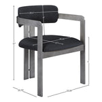 Aurum Vegan Leather Upholstered Dining Chair in Black