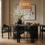 Aurum Vegan Leather Upholstered Dining Chair in Black