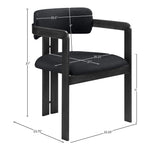 Aurum Vegan Leather Upholstered Dining Chair in Black