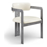 Aurum Vegan Leather Upholstered Dining Chair in Cream