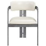 Aurum Vegan Leather Upholstered Dining Chair in Cream