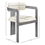 Aurum Vegan Leather Upholstered Dining Chair in Cream