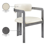 Aurum Vegan Leather Upholstered Dining Chair in Cream