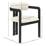 Aurum Vegan Leather Upholstered Dining Chair in Cream