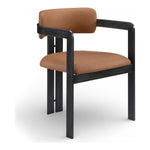 Aurum Vegan Leather Upholstered Dining Chair in Cognac