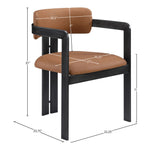Aurum Vegan Leather Upholstered Dining Chair in Cognac