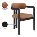 Aurum Vegan Leather Upholstered Dining Chair in Cognac