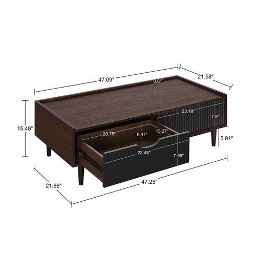 Duane 47" Coffee Table in Black