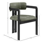 Aurum Vegan Leather Upholstered Dining Chair in Green