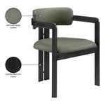 Aurum Vegan Leather Upholstered Dining Chair in Green