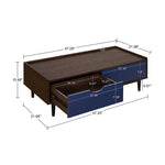 Duane 47" Coffee Table in Navy Blue