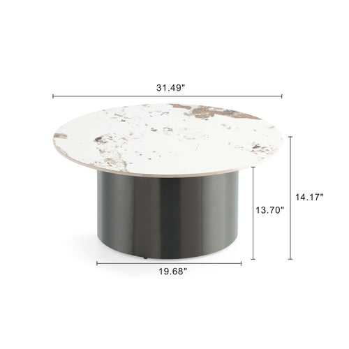 Alondra Sintered Stone Top Coffee Table in Black