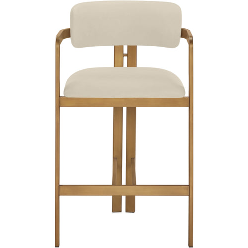 Aurum Vegan Leather Upholstered Counter Stool in Beige