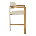 Aurum Vegan Leather Upholstered Counter Stool in Beige
