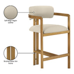 Aurum Vegan Leather Upholstered Counter Stool in Beige