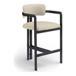 Aurum Vegan Leather Upholstered Counter Stool in Beige