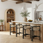 Aurum Vegan Leather Upholstered Counter Stool in Beige