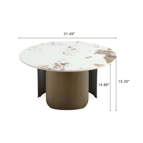 Monica Sintered Stone Top Coffee Table in Bronze