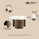 Monica Sintered Stone Top Coffee Table in Bronze