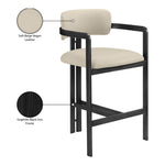 Aurum Vegan Leather Upholstered Counter Stool in Beige