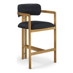 Aurum Vegan Leather Upholstered Counter Stool in Black
