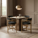Aurum Vegan Leather Upholstered Counter Stool in Black