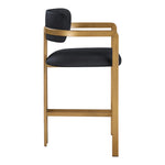 Aurum Vegan Leather Upholstered Counter Stool in Black