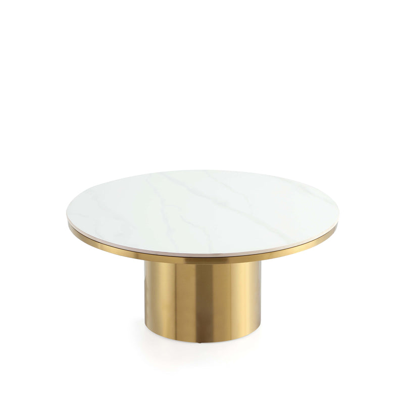 Glenn Sintered Stone Top Coffee Table in Gold