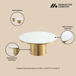 Glenn Sintered Stone Top Coffee Table in Gold